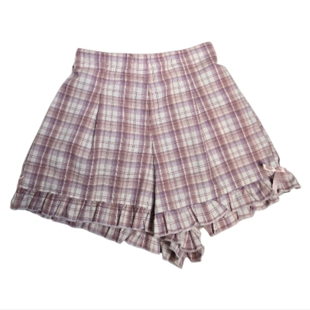 MAJORETTY plaid coquette ruffle high‎ waist Jfasion bloomers shorts L